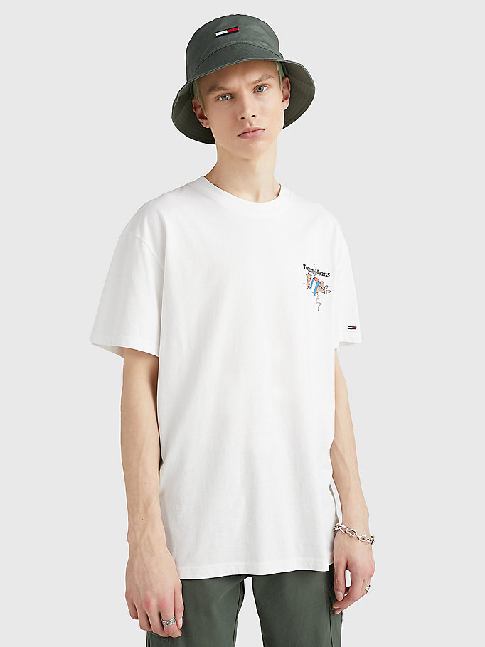 Relaxed Fit Sırt Logolu T-Shirt Beyaz  DM0DM15813YBR