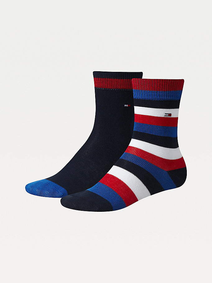 Çocuk Unisex Basic Stripe Çorap Mavi  E5AL000019563