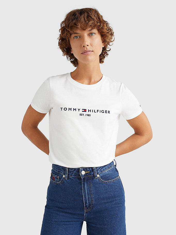 Kadın Heritage Hilfiger T-Shirt Beyaz  WW0WW31999YBR