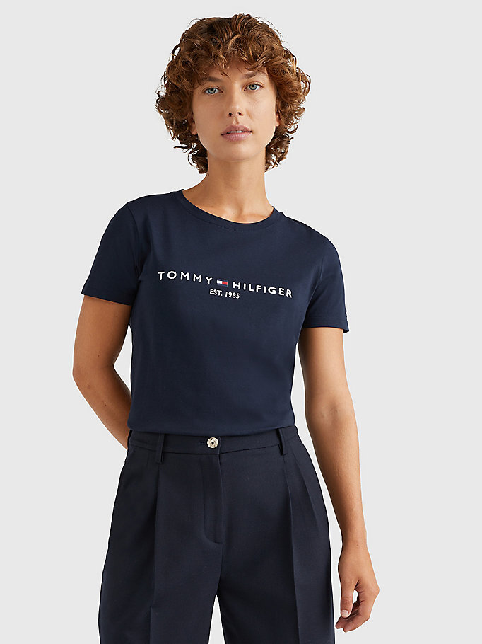 Kadın Heritage Hilfiger T-Shirt Lacivert WW0WW31999DW5