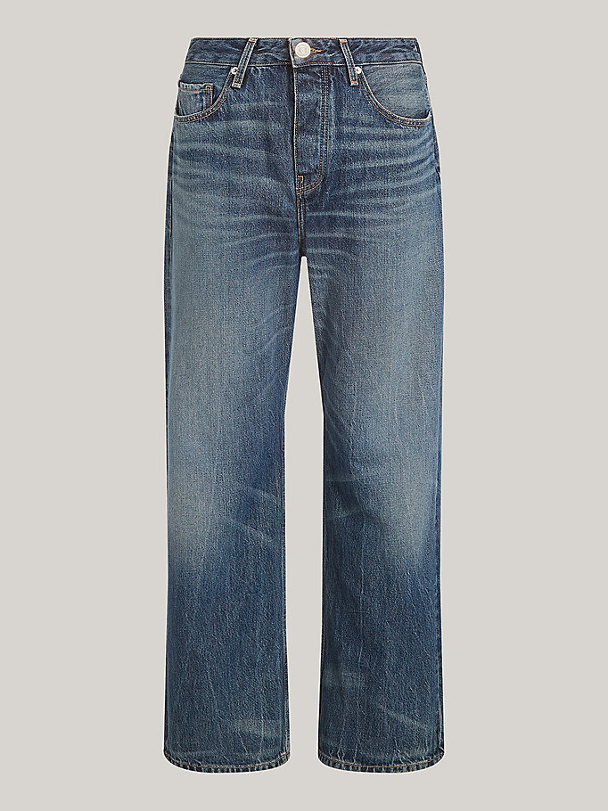 Kadın Loose Straight Jean Pantolon Mavi  WW0WW428001BM