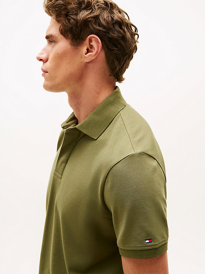 Erkek Hidden Placket Polo T-shirt Yeşil MW0MW41513MSX