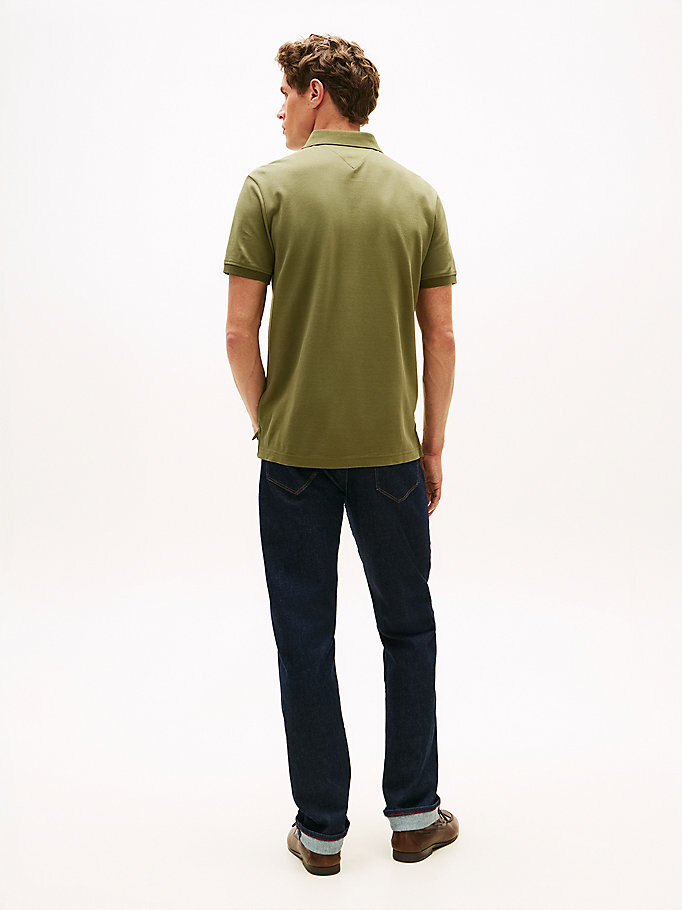 Erkek Hidden Placket Polo T-shirt Yeşil MW0MW41513MSX
