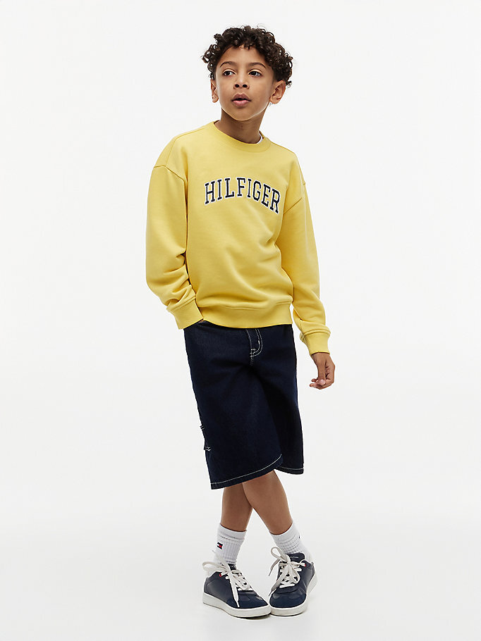 Erkek Çocuk Hilfiger Varsity Sweatshirt Sarı KB0KB10404ZGP