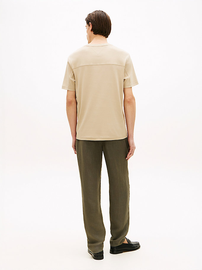 Erkek Mix Media Interlock T-shirt Bej MW0MW42380RBT