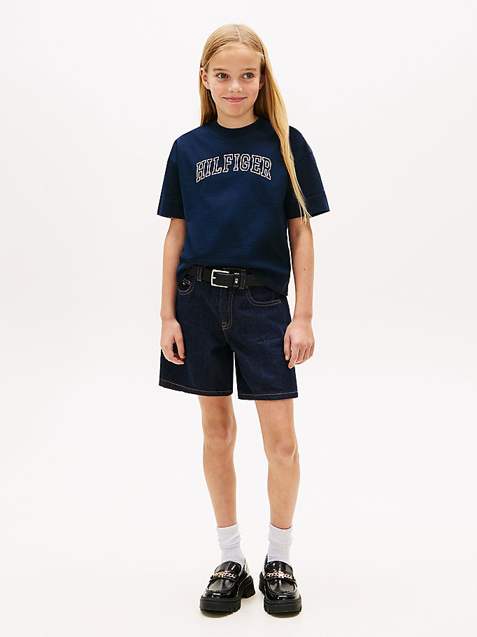 Kız Çocuk Varsity T-shirt Lacivert KG0KG09523C1G