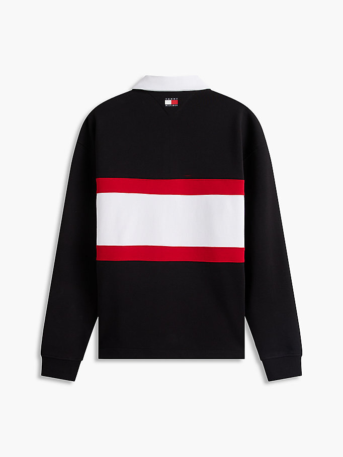 Unisex TH X CF1 Panelled Polo T-shirt Siyah MN0MN00088BDS