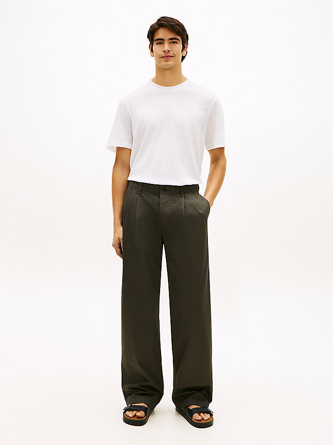 Erkek Linen T-shirt Beyaz MW0MW42675YBR