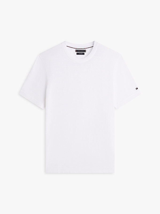 Erkek Linen T-shirt Beyaz MW0MW42675YBR