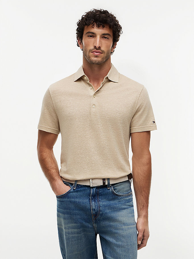 Erkek DC Spread Collar Polo T-shirt Bej MW0MW42679RBT
