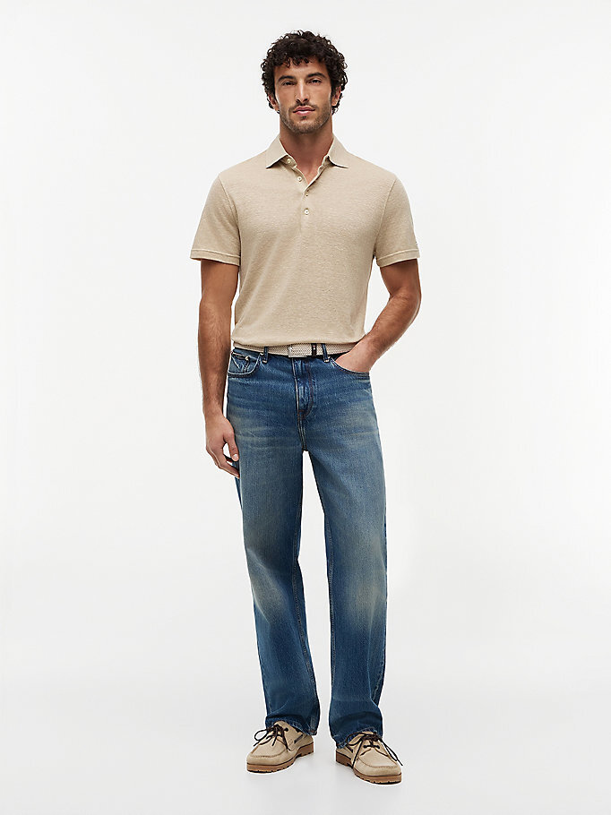 Erkek DC Spread Collar Polo T-shirt Bej MW0MW42679RBT
