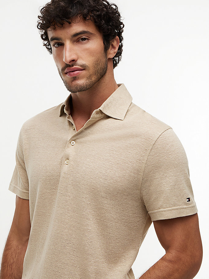 Erkek DC Spread Collar Polo T-shirt Bej MW0MW42679RBT