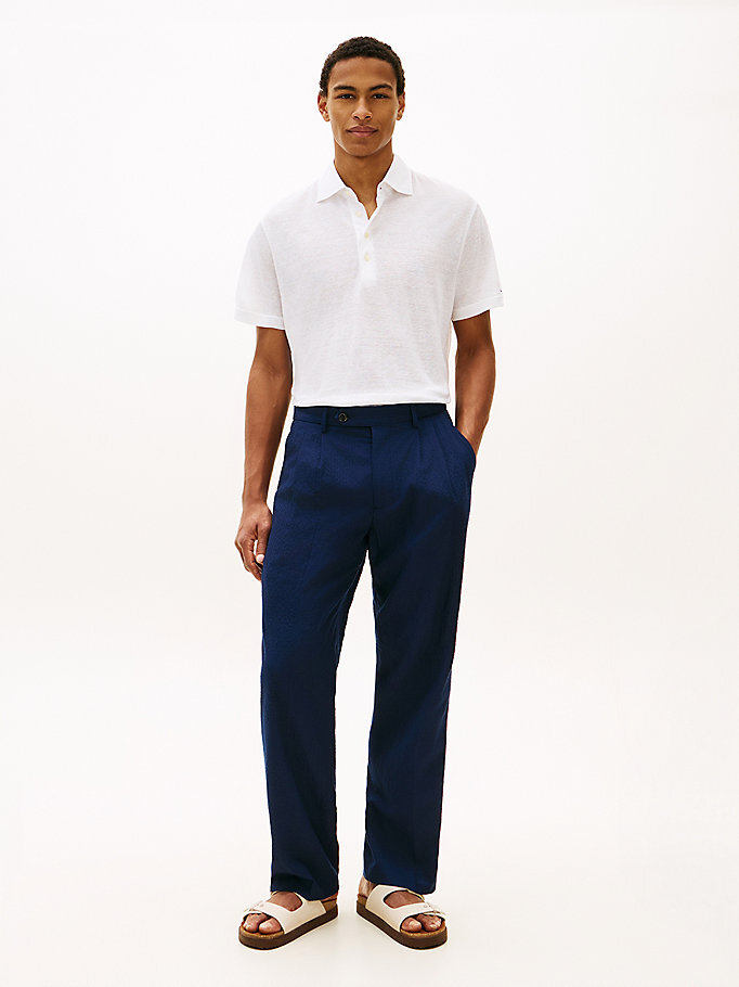 Erkek NY Spread Collar Polo T-shirt Beyaz MW0MW42679YBR