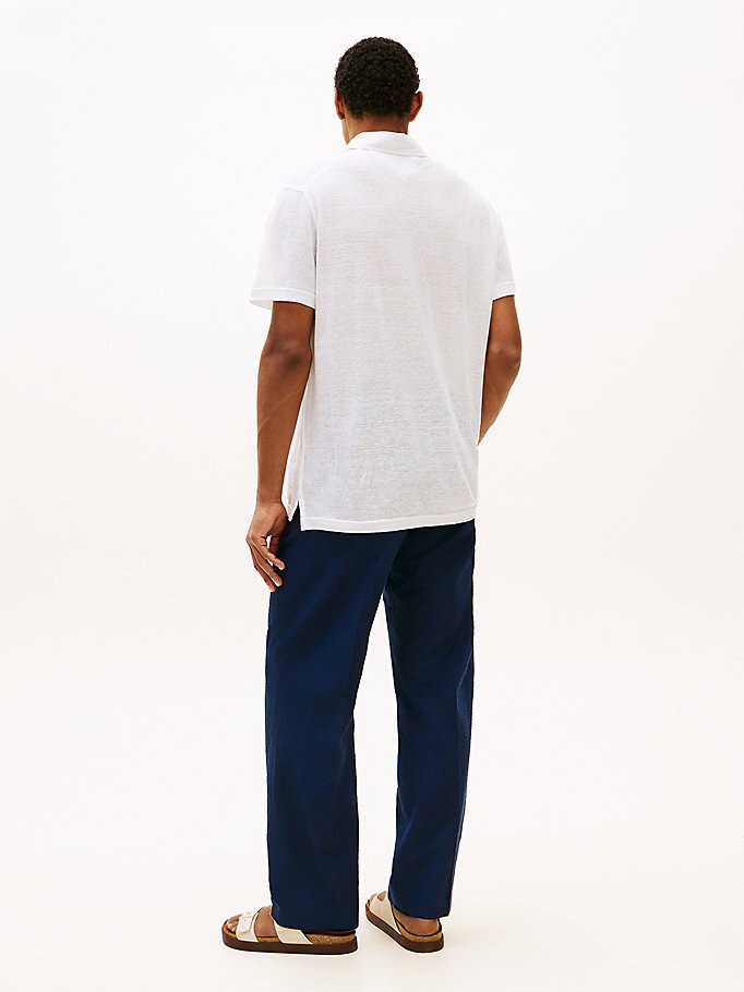 Erkek NY Spread Collar Polo T-shirt Beyaz MW0MW42679YBR