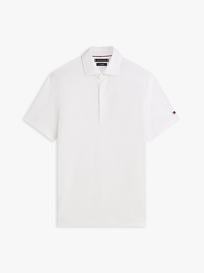 Erkek NY Spread Collar Polo T-shirt Beyaz MW0MW42679YBR
