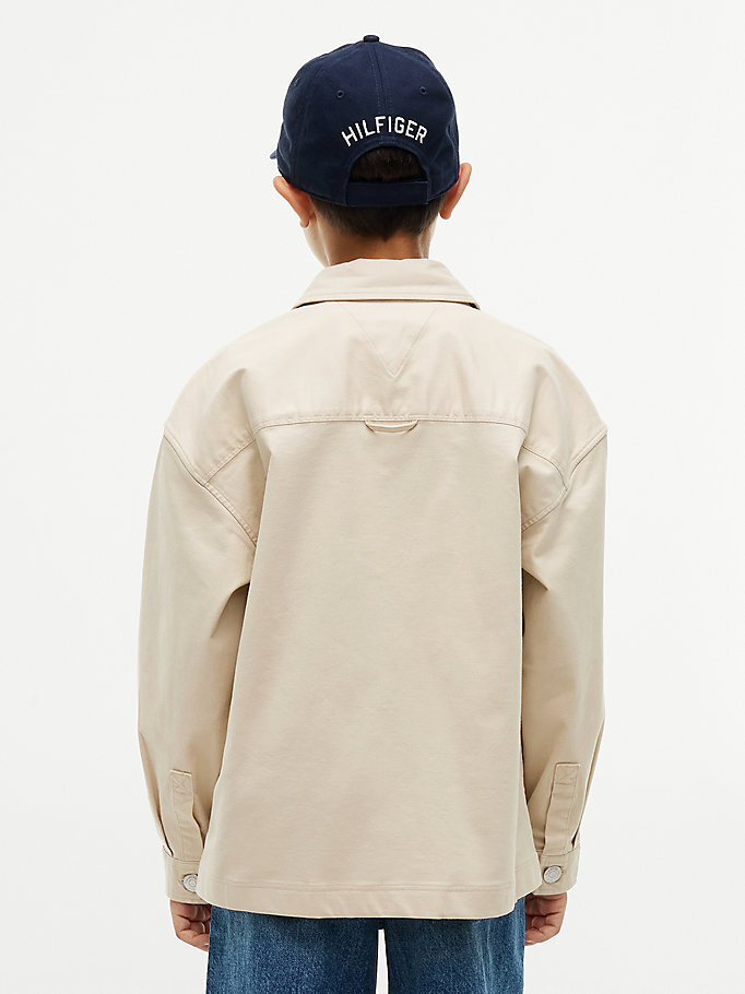 Erkek Çocuk Herringbone Overshirt Gömlek Bej KB0KB10874ACI