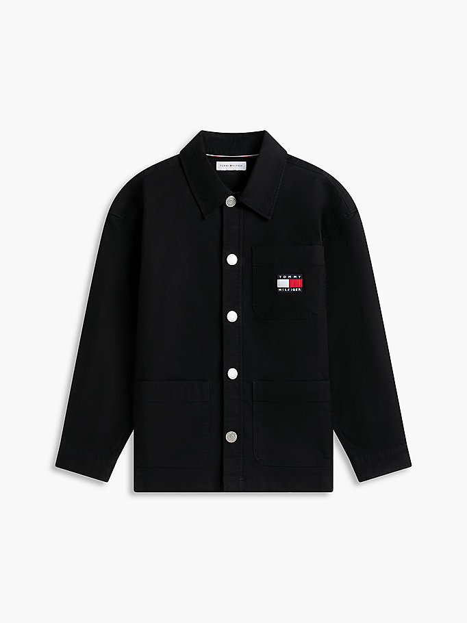 Erkek Çocuk Herringbone Overshirt Gömlek Siyah KB0KB10874BDS