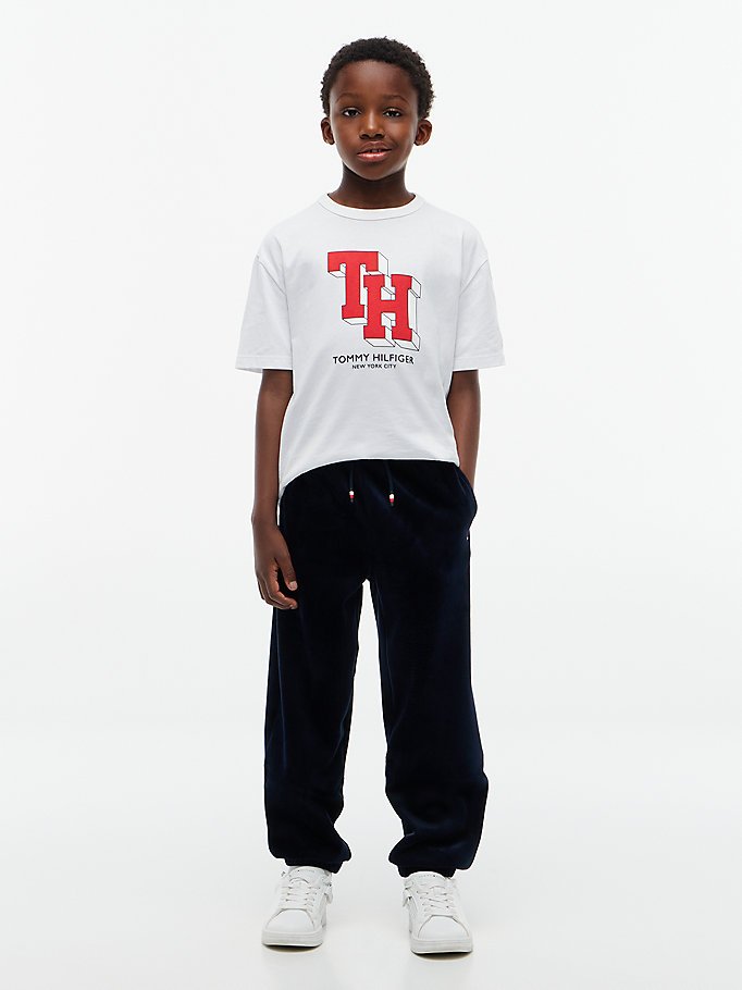 Erkek Çocuk TH Logo T-shirt Beyaz KB0KB10712YBR