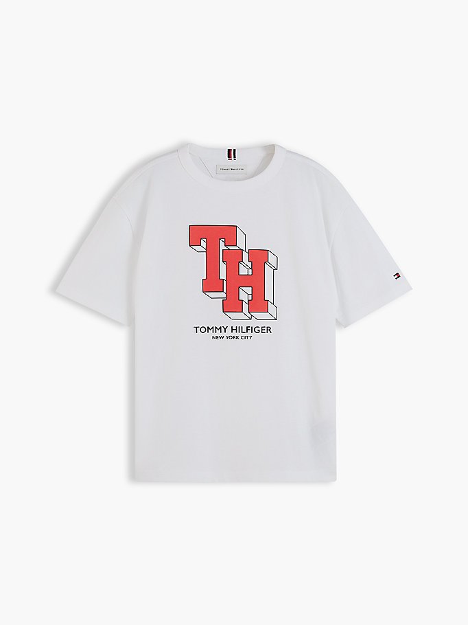 Erkek Çocuk TH Logo T-shirt Beyaz KB0KB10712YBR