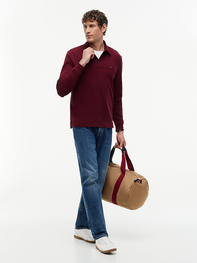 Erkek Waffle Regular Polo T-shirt Kırmızı MW0MW44651VLP