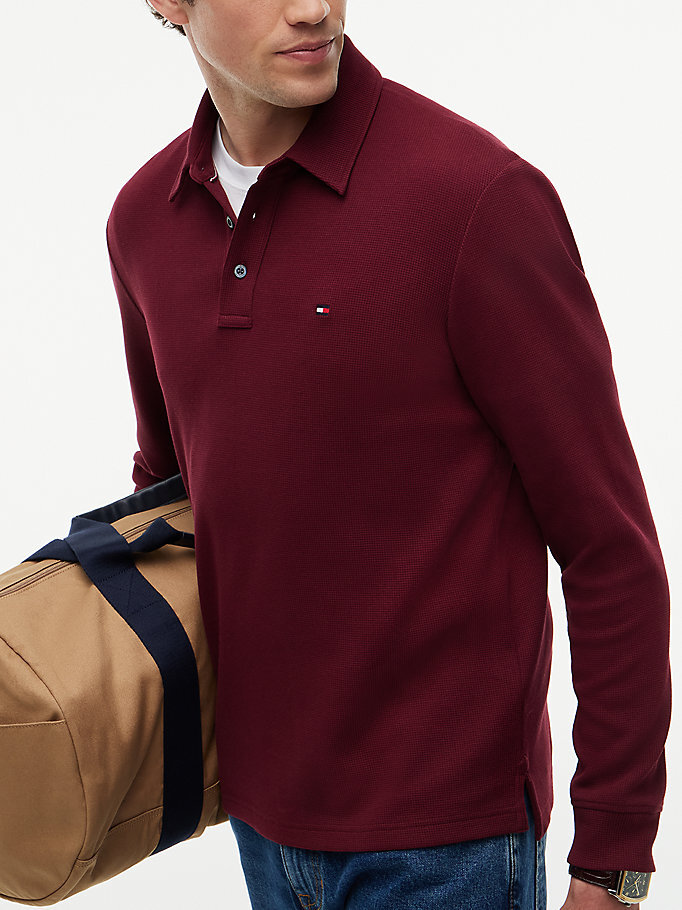 Erkek Waffle Regular Polo T-shirt Kırmızı MW0MW44651VLP
