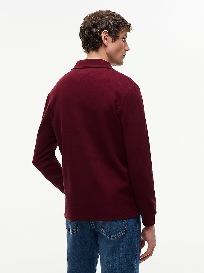 Erkek Waffle Regular Polo T-shirt Kırmızı MW0MW44651VLP