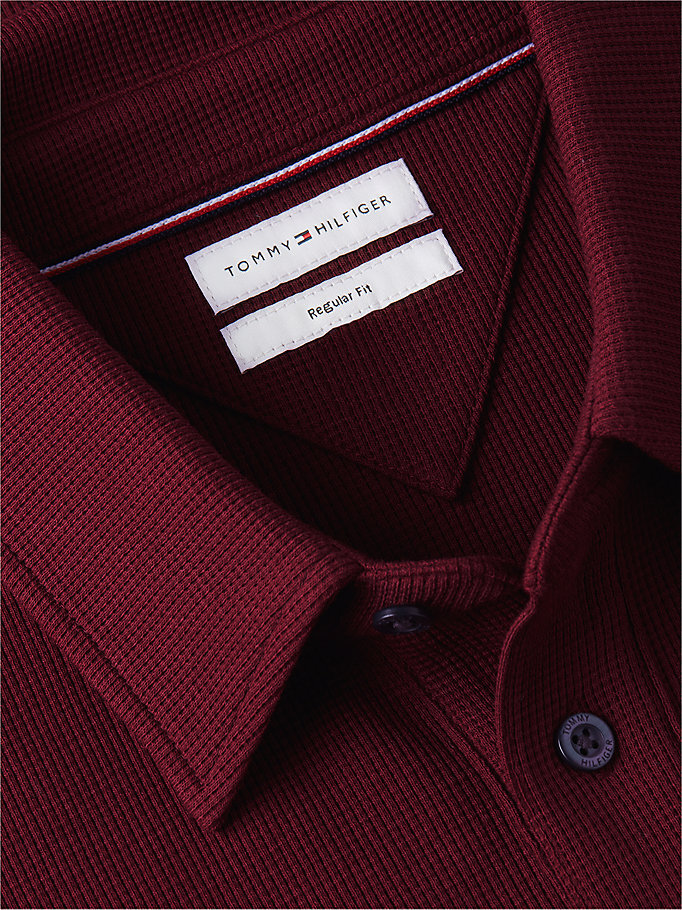 Erkek Waffle Regular Polo T-shirt Kırmızı MW0MW44651VLP